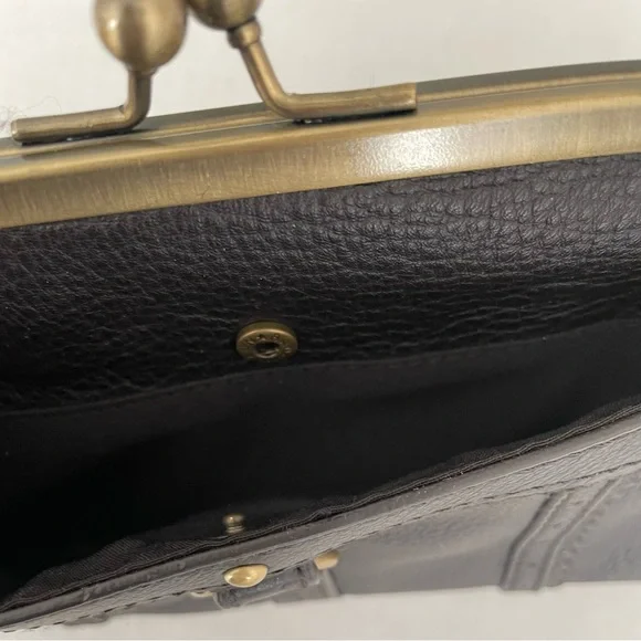 Banana Republic Brown Leather Kisslock Clutch - Picture 5 of 7